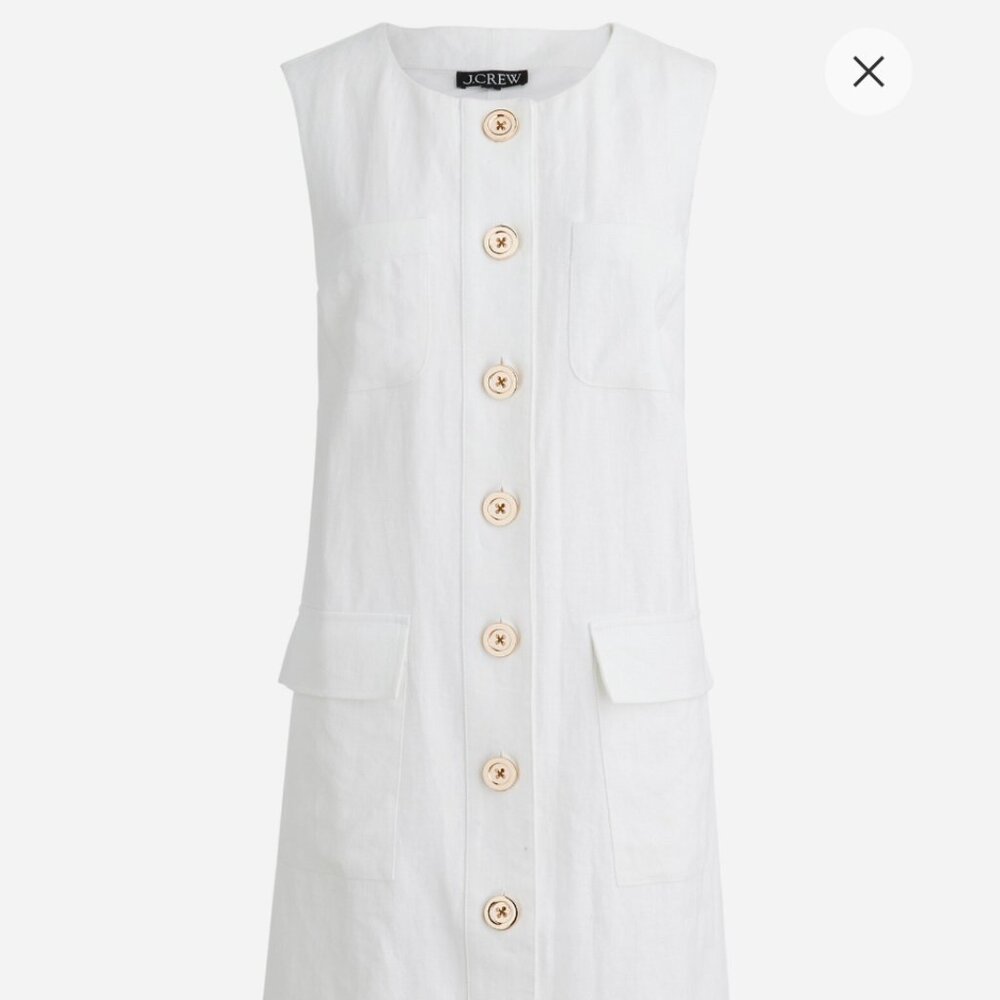 J.Crew Button-front shift dress in linen